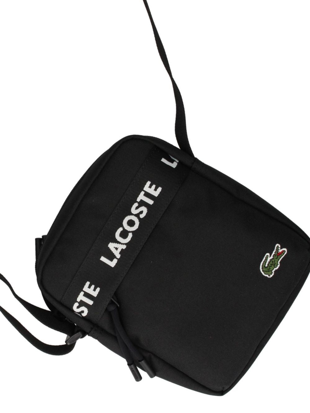 Shop Lacoste Logo-tape Bag In Black