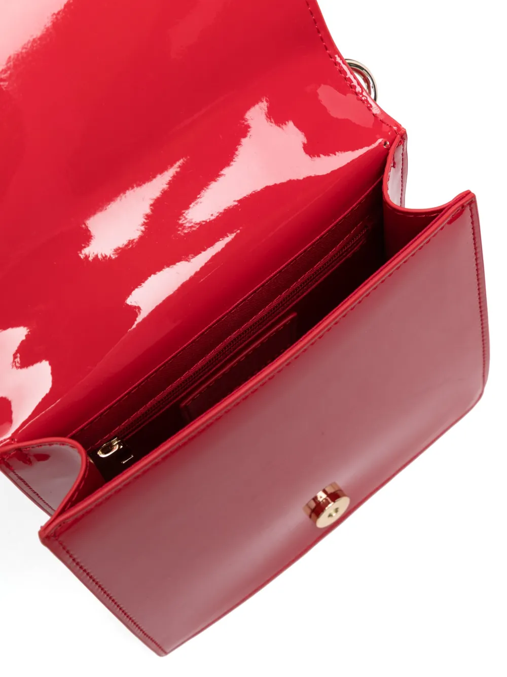 Msgm Heart-patch Shoulder Bag In Red