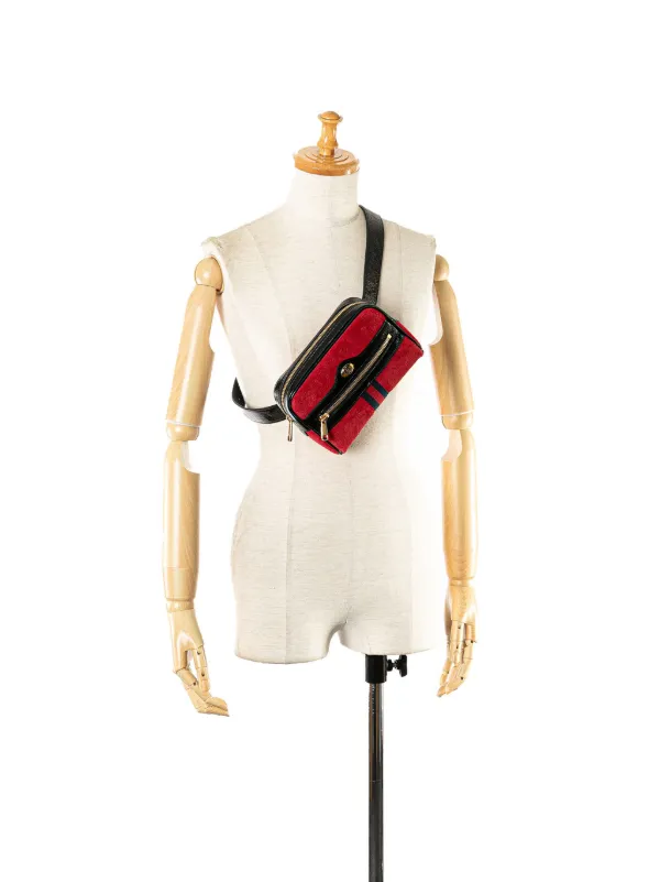 Gucci Pre Owned 2016 2023 Small Ophidia belt bag women Suede One Size Red