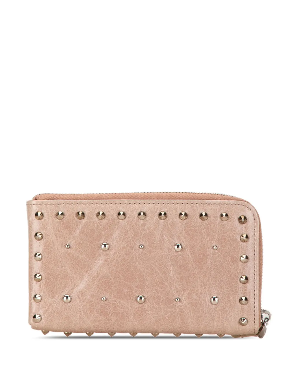 Miu Miu Pre-Owned 2013 Embellished Leather coin pouch - Roze
