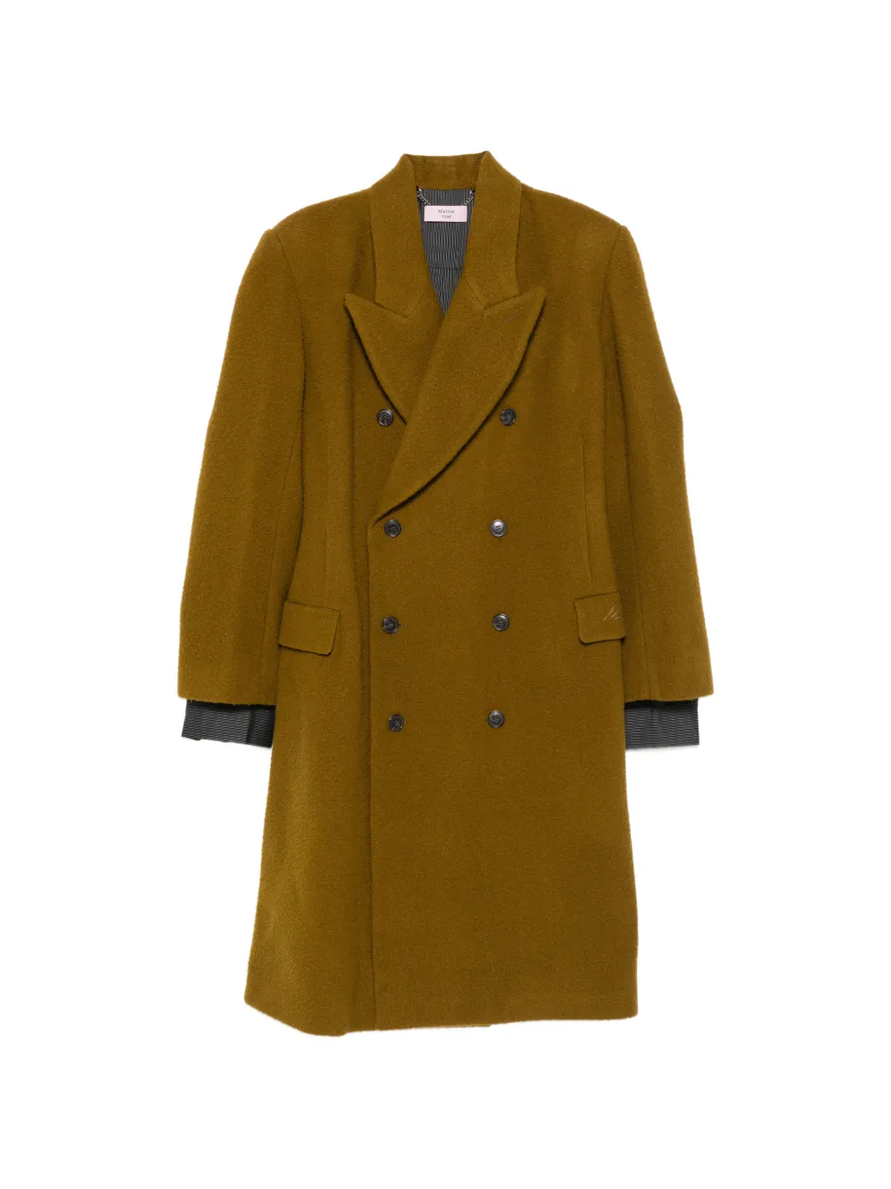 Martine Rose logo-embroidery double-breasted coat - Giallo