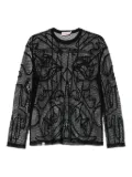 Charles Jeffrey Loverboy graphic-net long-sleeve T-shirt - Black