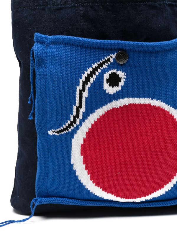 Charles Jeffrey Loverboy Knit Patch Tote Bag | Blue | FARFETCH AO