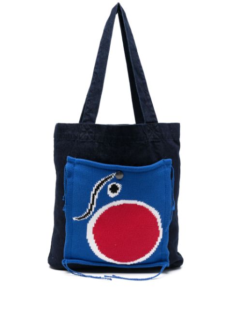 Charles Jeffrey Loverboy knit patch tote bag