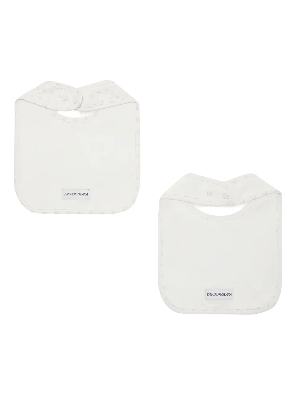 Emporio Armani Kids logo-print bib (pack of two) - Wit