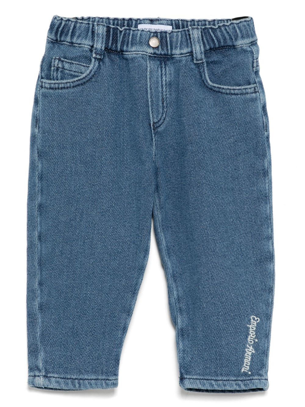 Emporio Ar i Kids Jeans met geborduurd logo Blauw