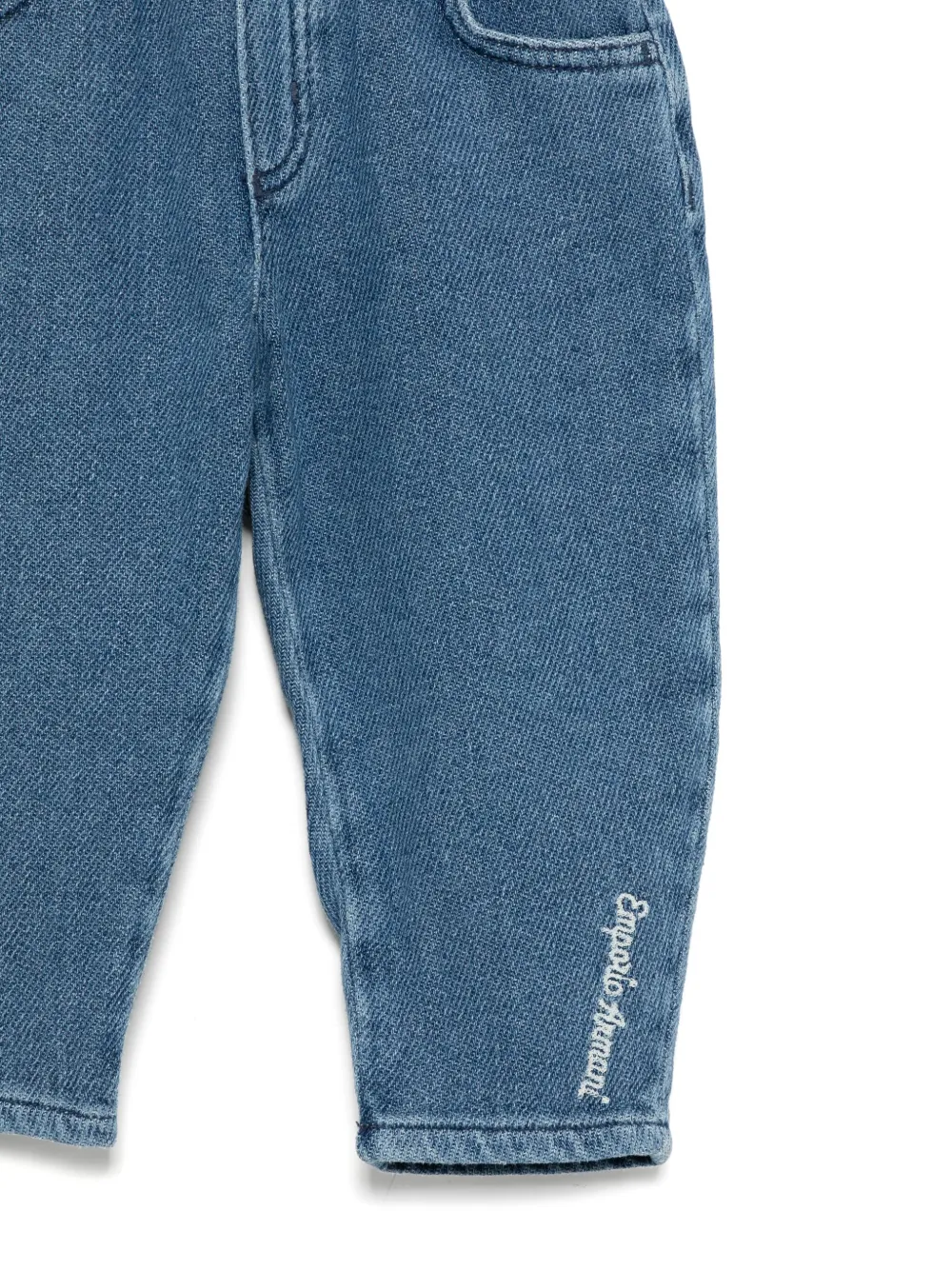 Emporio Armani Kids Jeans met geborduurd logo Blauw