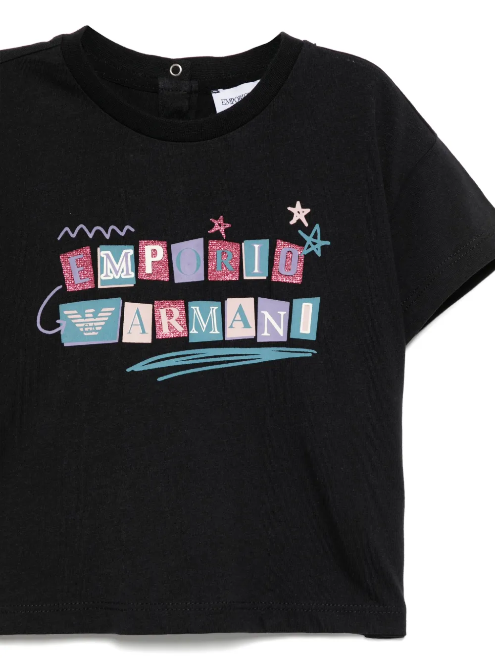 Emporio Armani Kids T-shirt met logoprint Zwart