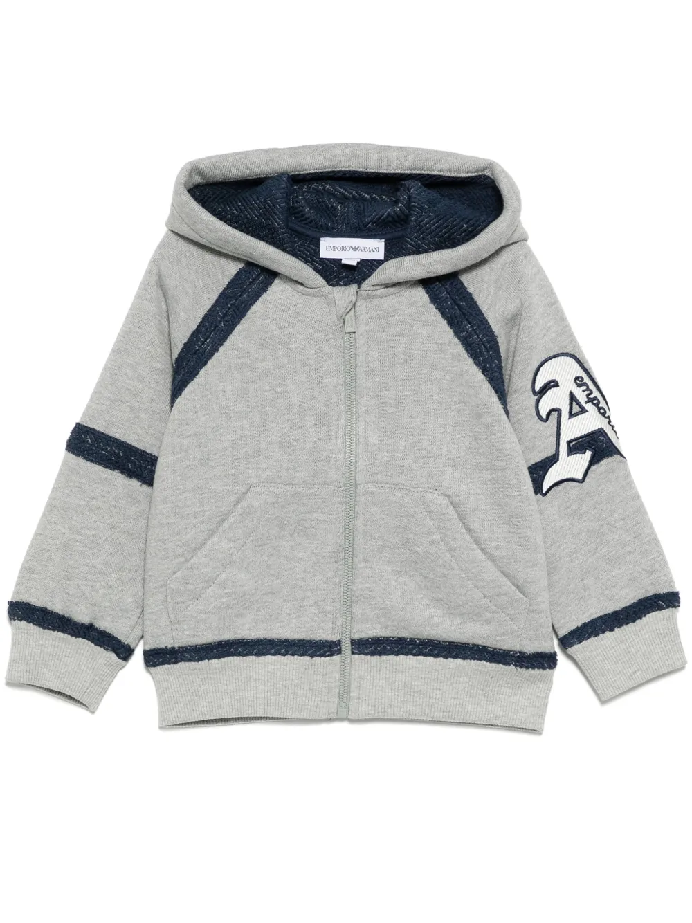 Emporio Armani Hooded Jacket In Grey