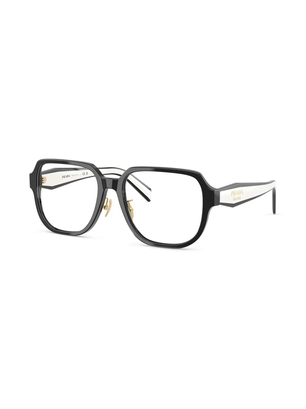 Prada Eyewear Bril met logo - Zwart