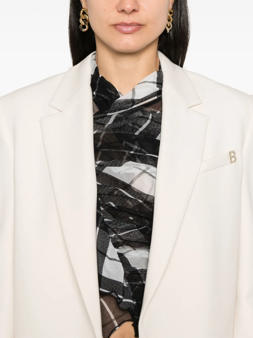 Blugirl Blazer met logoplakkaat Beige