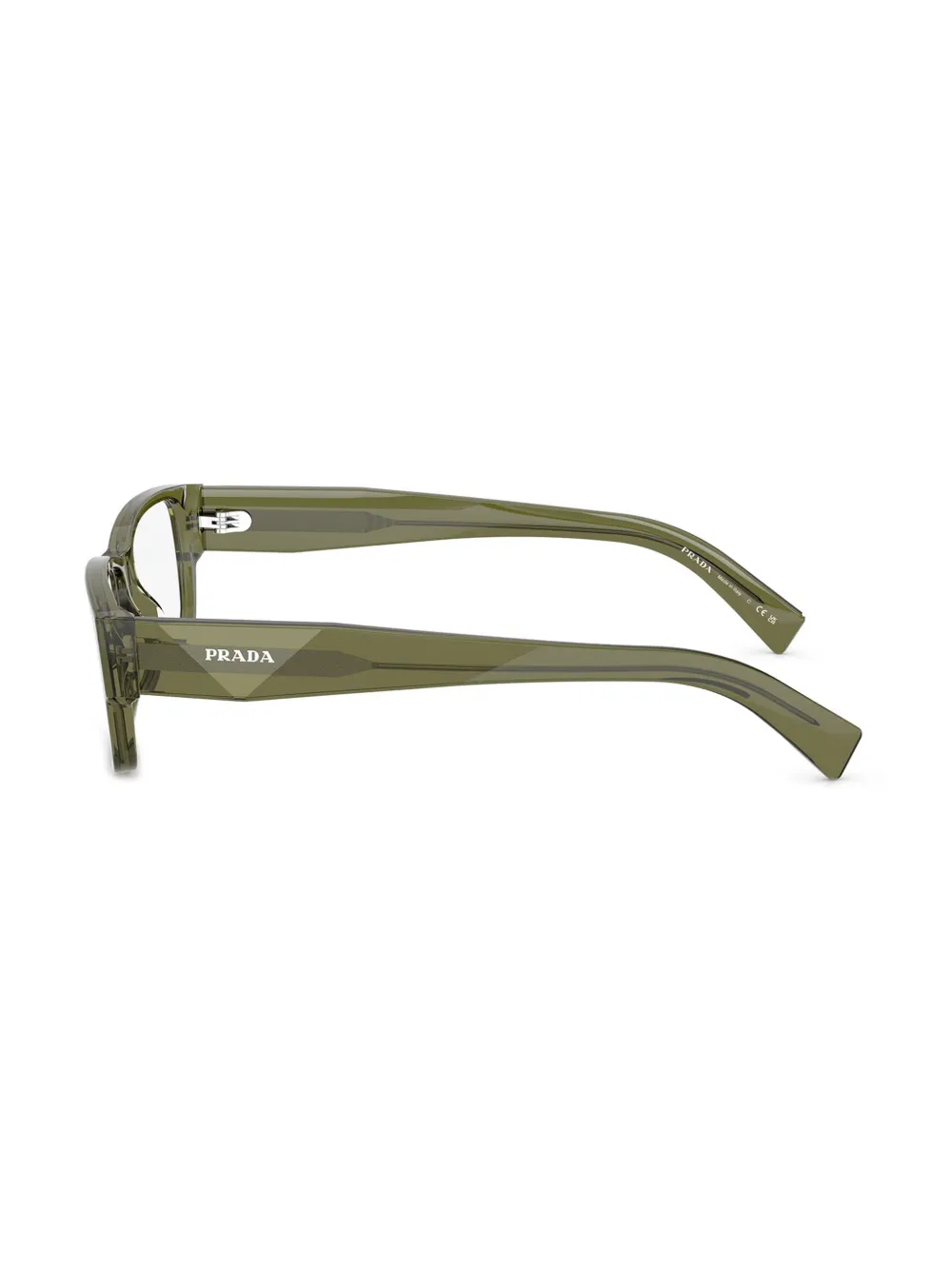 Prada 57mm Rectangular Optical Glasses In Grün