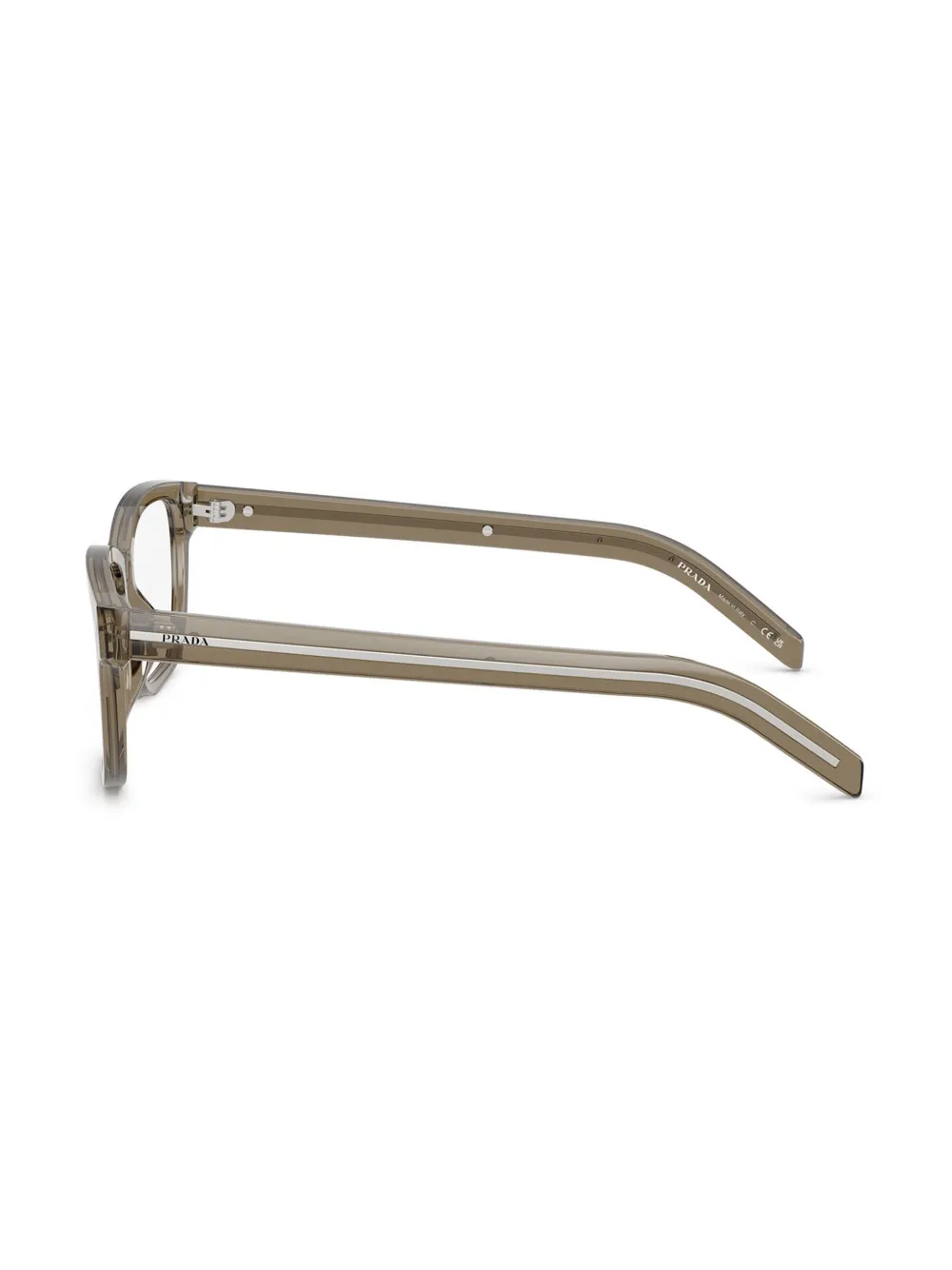 Prada 53mm Rectangular Optical Glasses In Brown