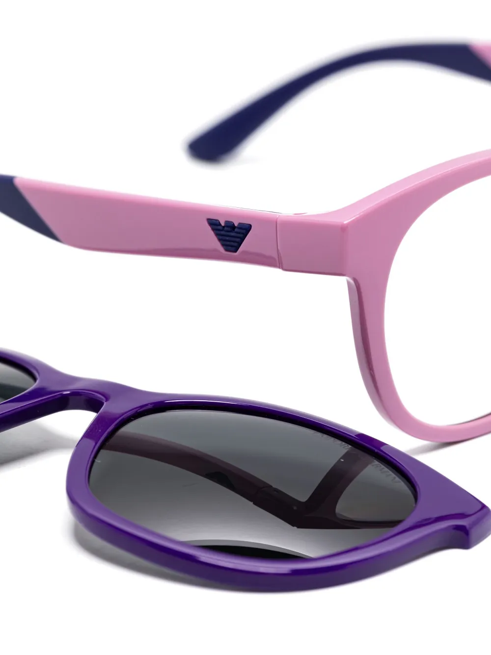 Emporio Armani Brille Mit Austauschbaren Clip on Glasern Violett FARFETCH DE