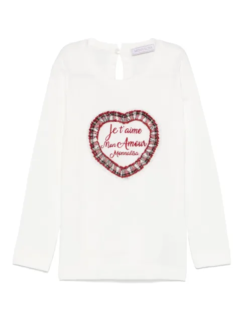 Monnalisa heart-patch T-shirt