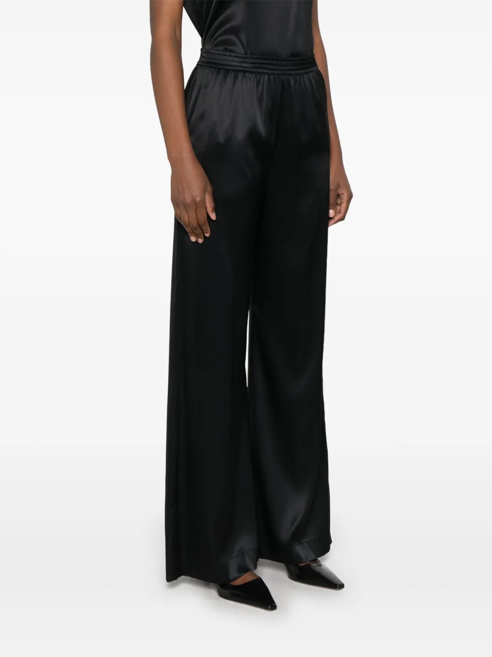 Ermanno Scervino Satin Trousers In Black