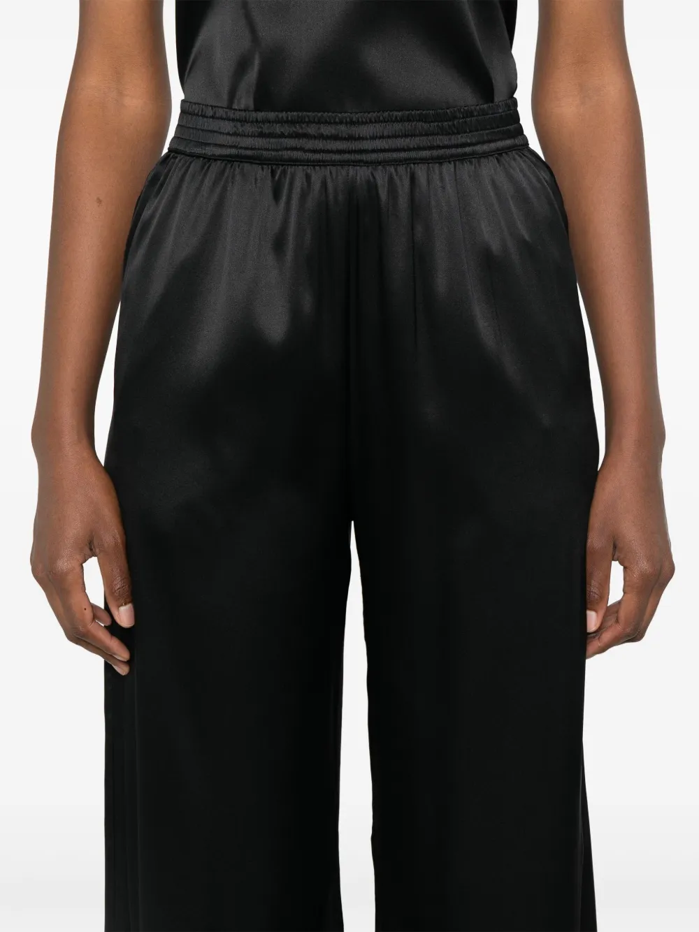 Ermanno Scervino Satin Trousers In Black