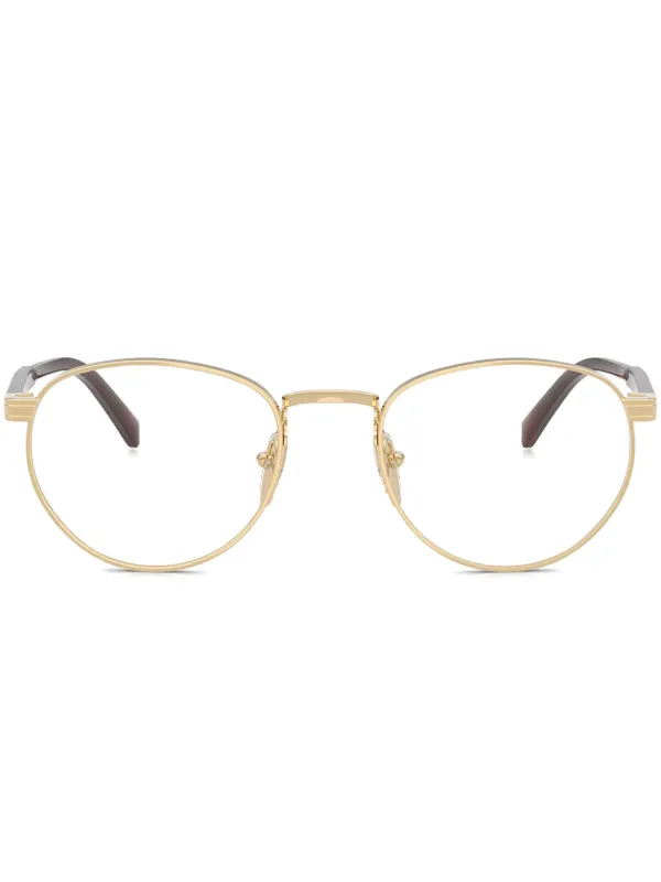 Prada Eyewear Round Frame Glasses Gold FARFETCH PH