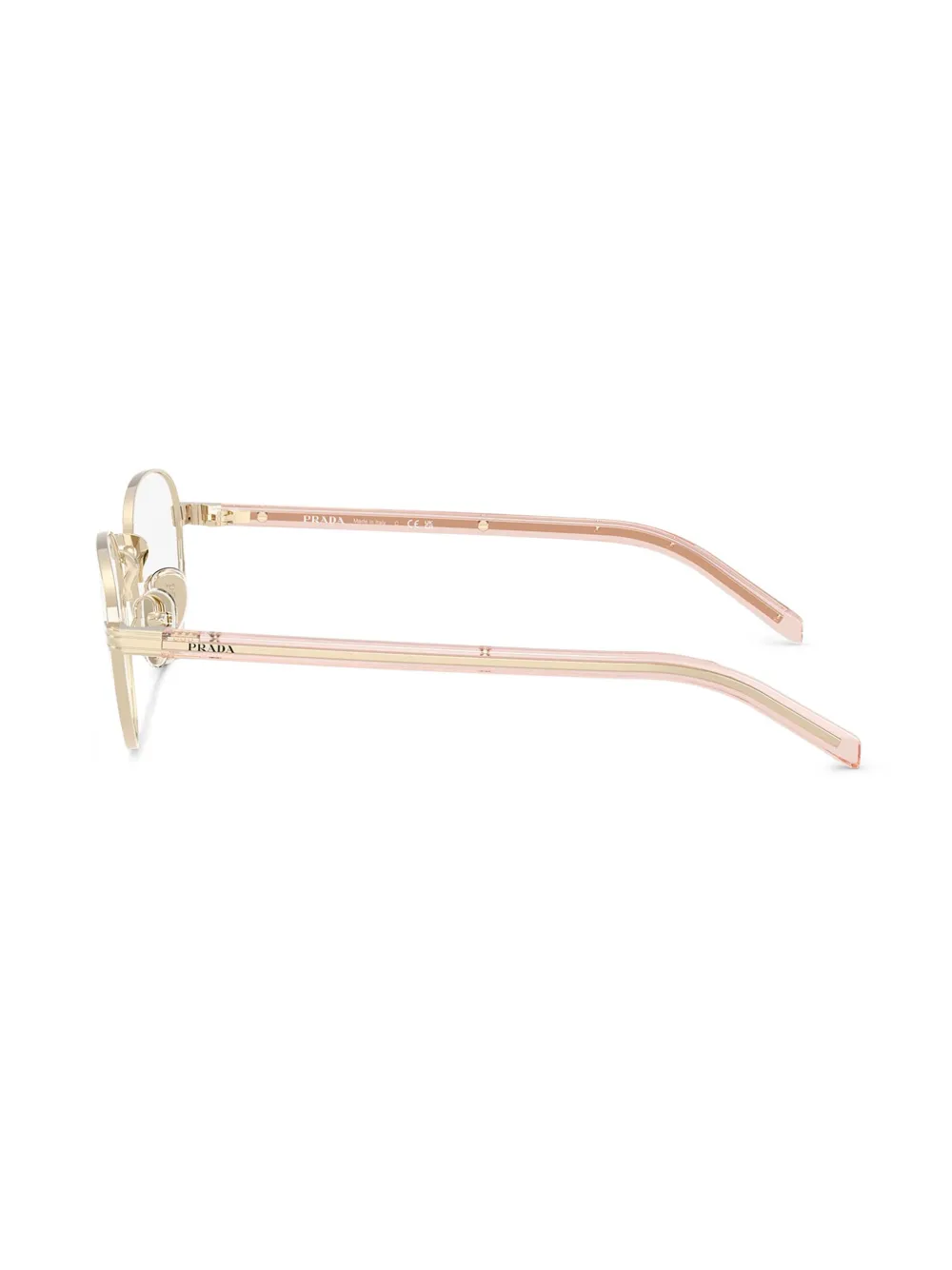 Prada Round Frame Glasses In Gold