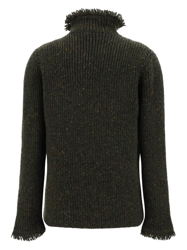 Burberry fringed-edge Sweater | Green | FARFETCH UK
