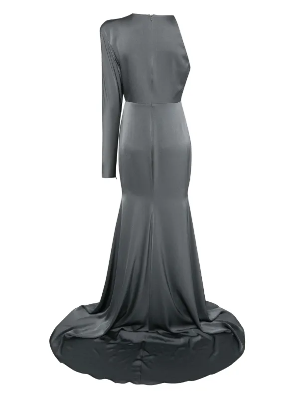Alex Perry Satin one-shoulder Gown Grey FARFETCH JO