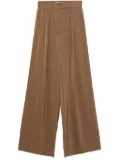 Alex Perry double-pleat satin trousers - Brown