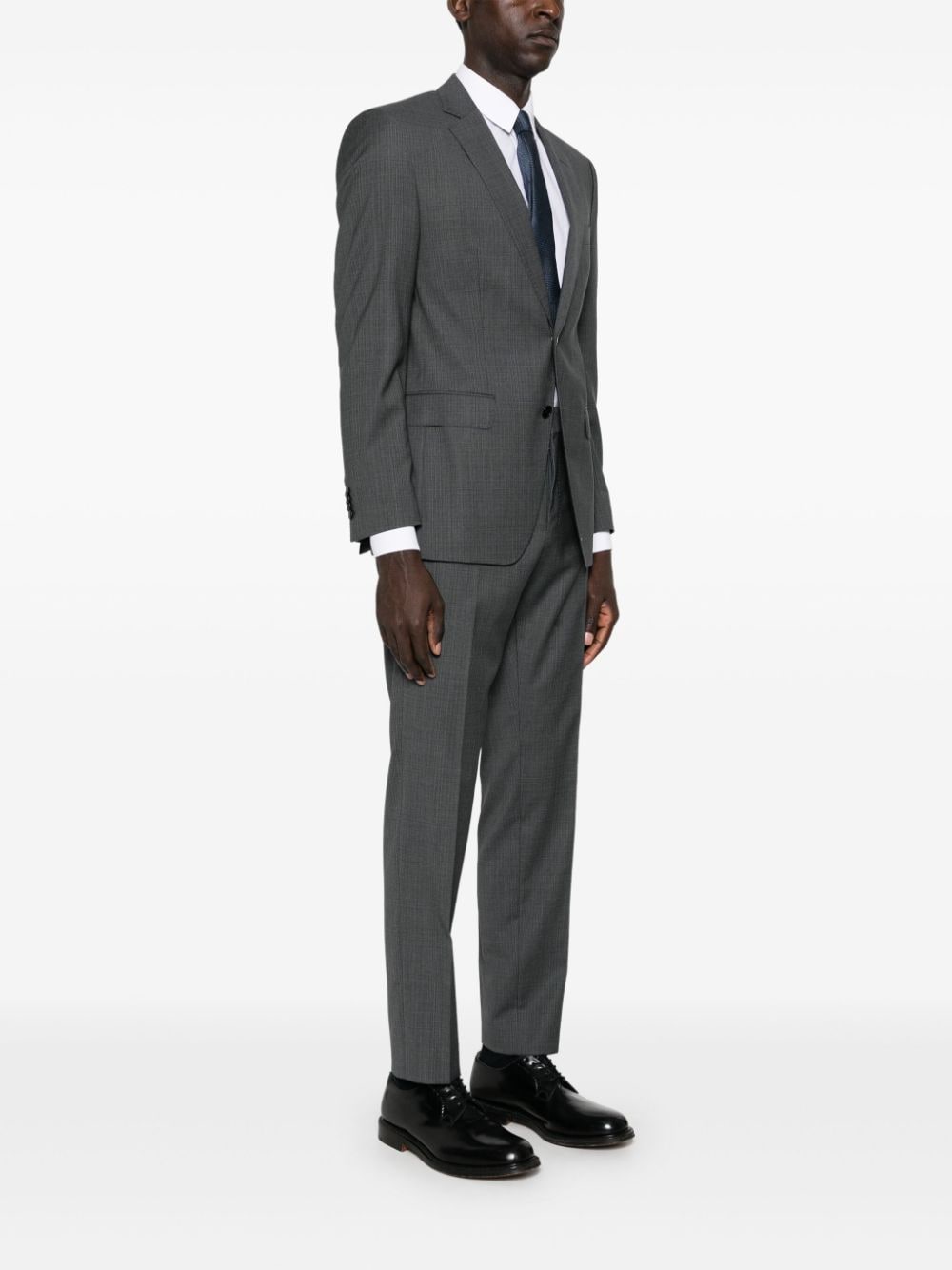 Shop Hugo Boss Virgin-wool Suit In Grey