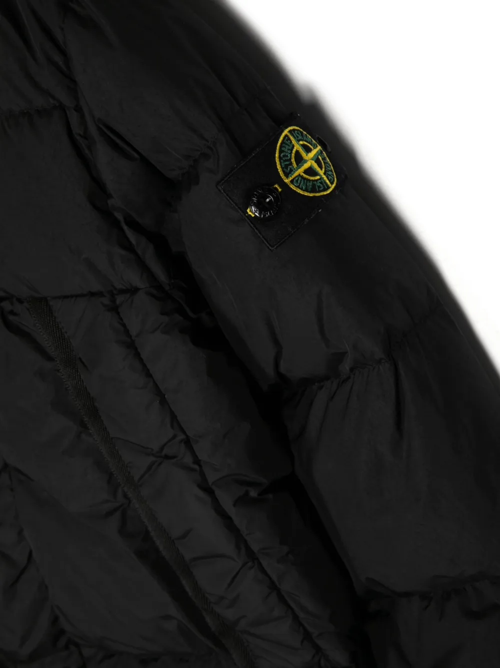 Stone Island Junior Donsjack met Compass-logopatch Zwart