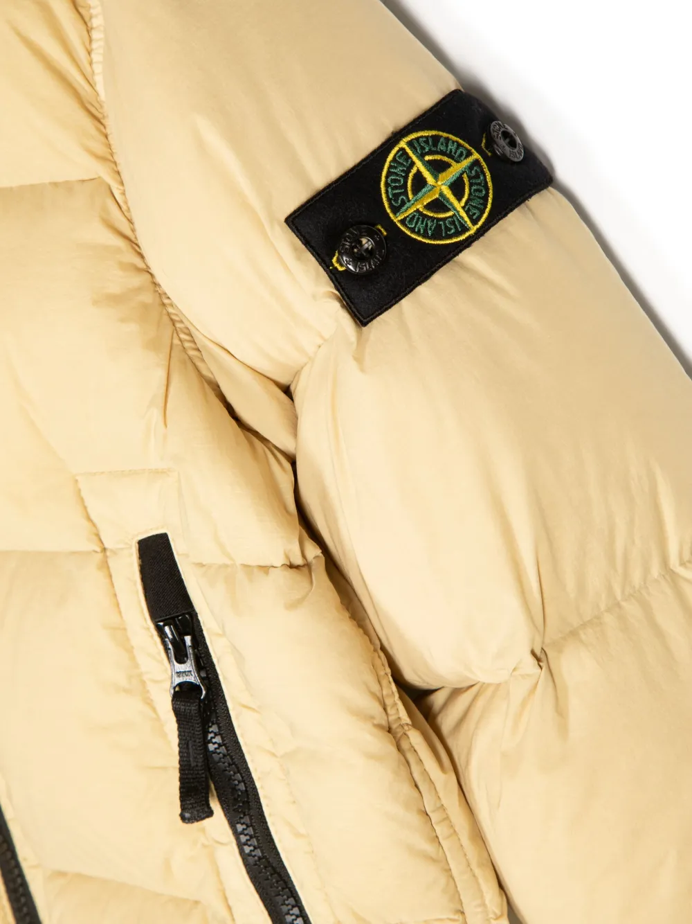 Stone Island Junior Donsjack met Compass-logopatch Geel