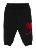 Monnalisa heart-patch track pants - Black
