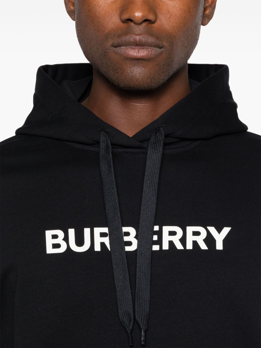 Shop Burberry Logo-print Hoodie In Black