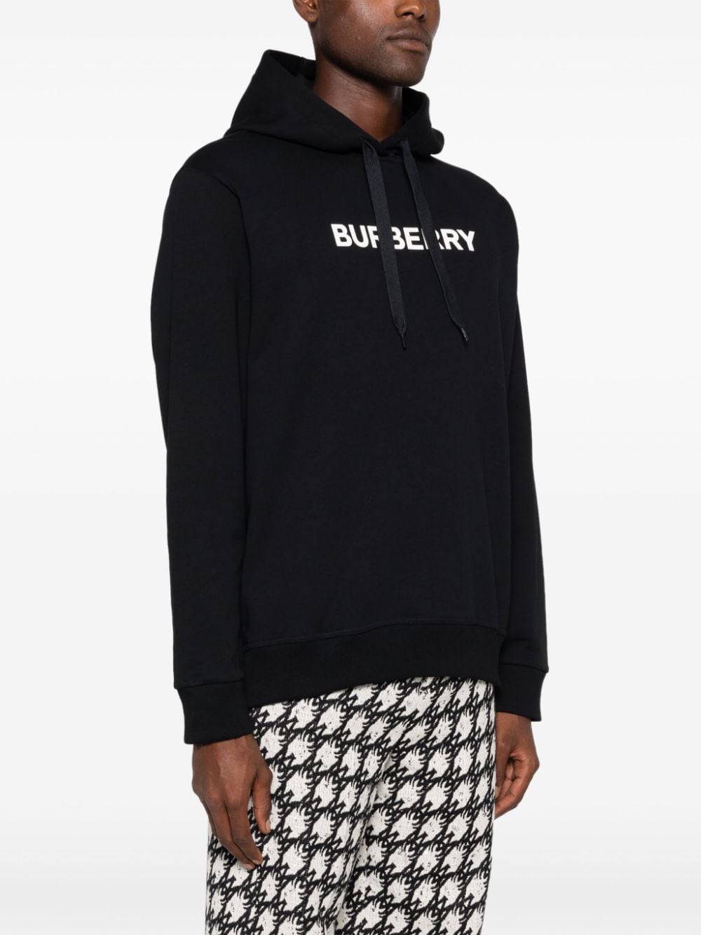 Shop Burberry Logo-print Hoodie In Black