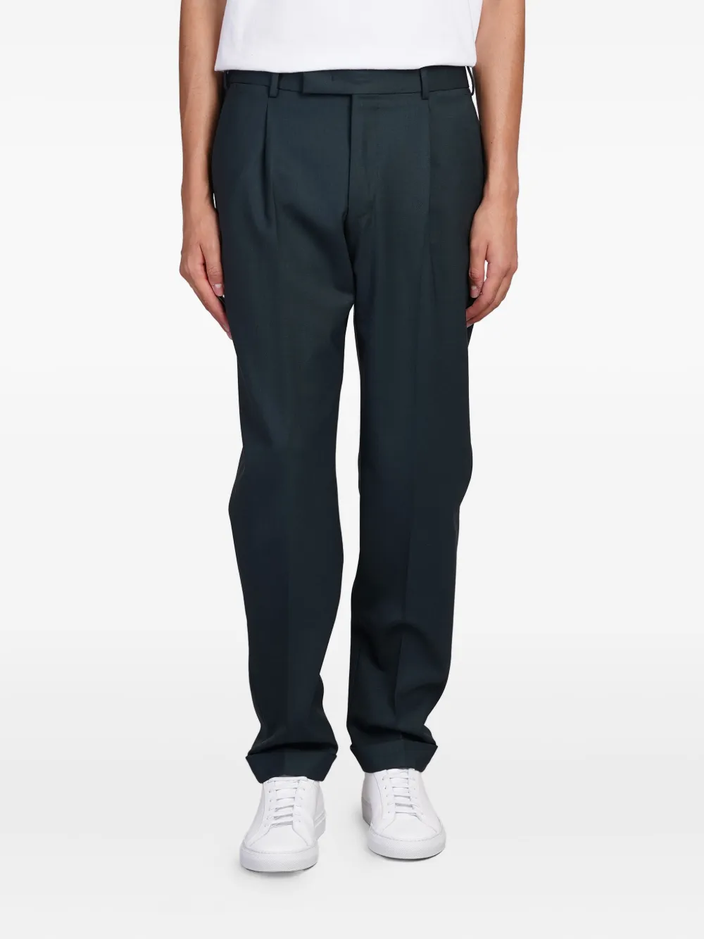 PT Torino Broek met geplooid detail Groen