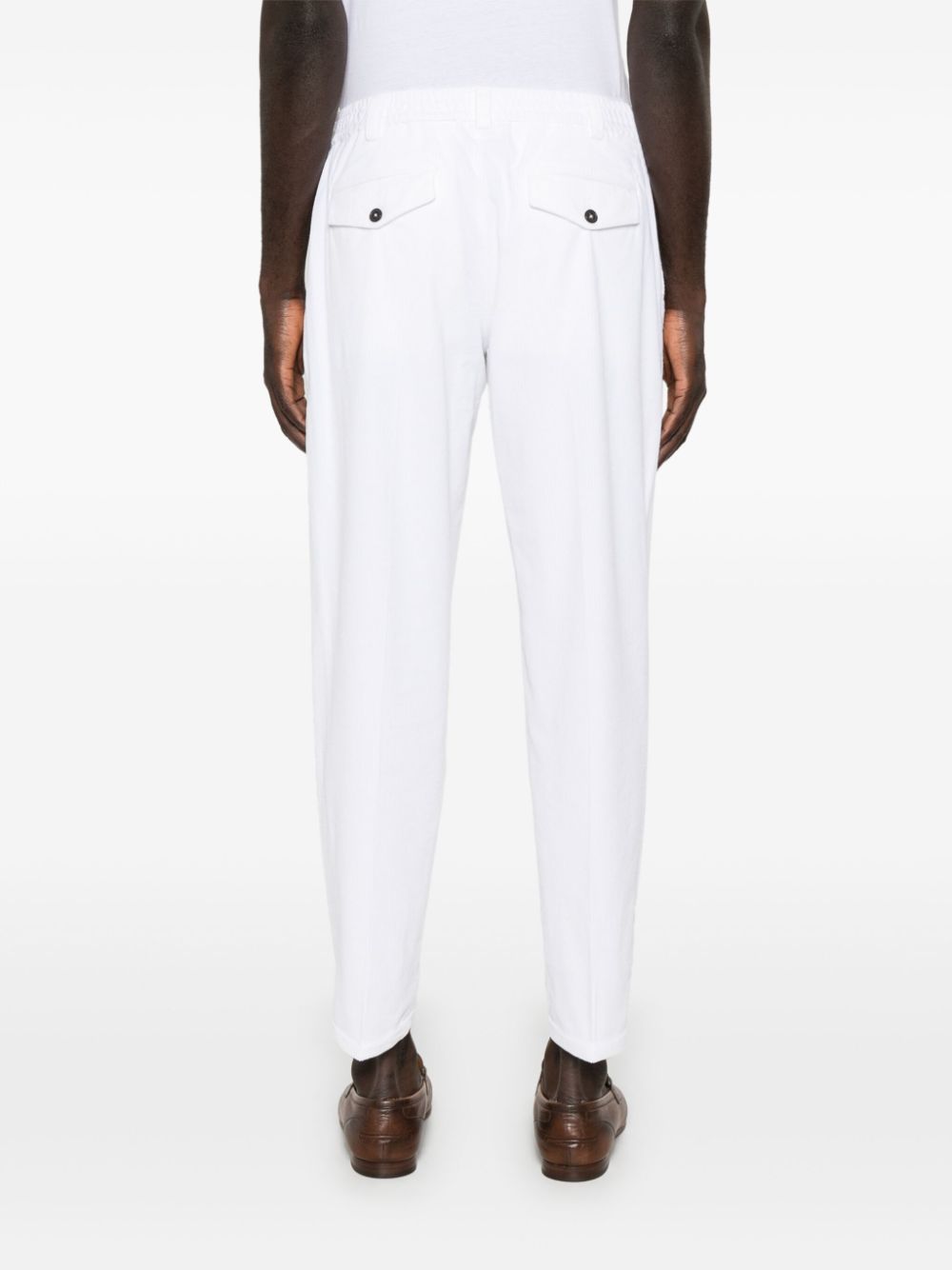 Shop Pt Torino Corduroy Trousers In Weiss