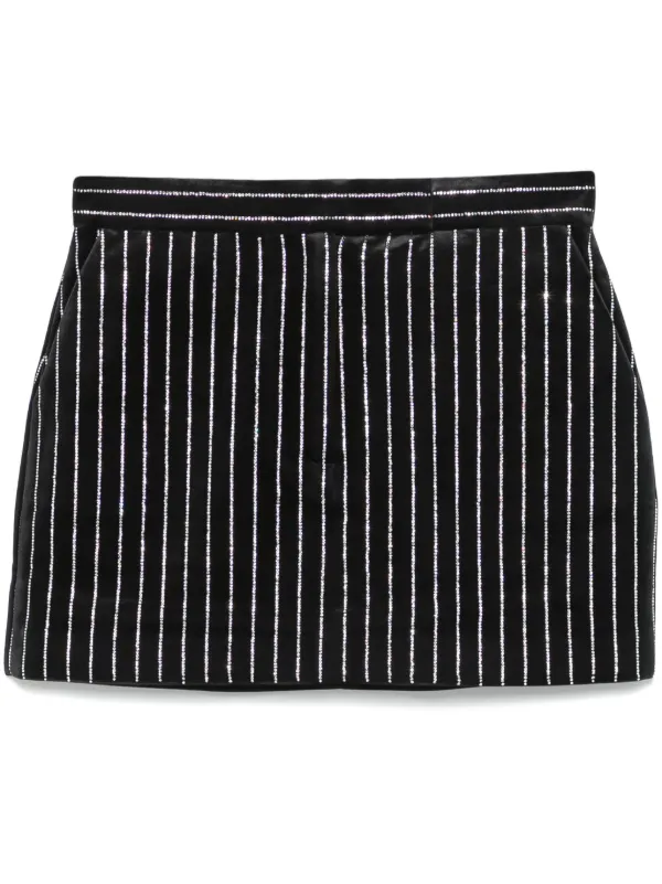 Alex Perry Crystal-embellished Velvet Mini Skirt in Black
