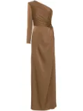 Alex Perry twist-detail satin gown - Brown
