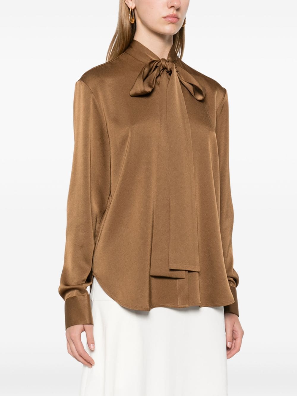 Shop Alex Perry Satin Shirt In Brown