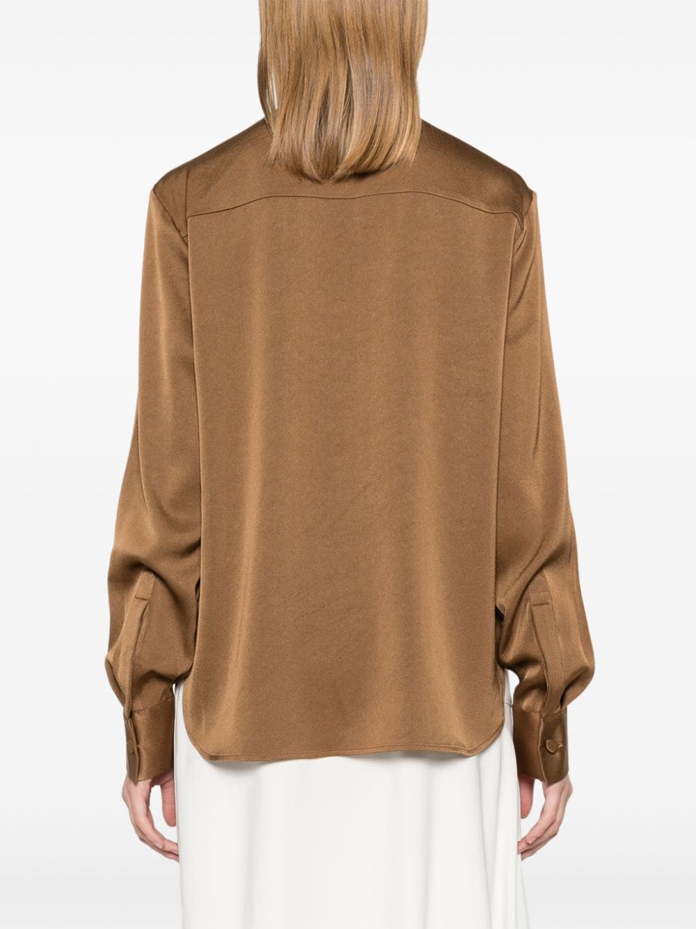 Shop Alex Perry Satin Shirt In Brown