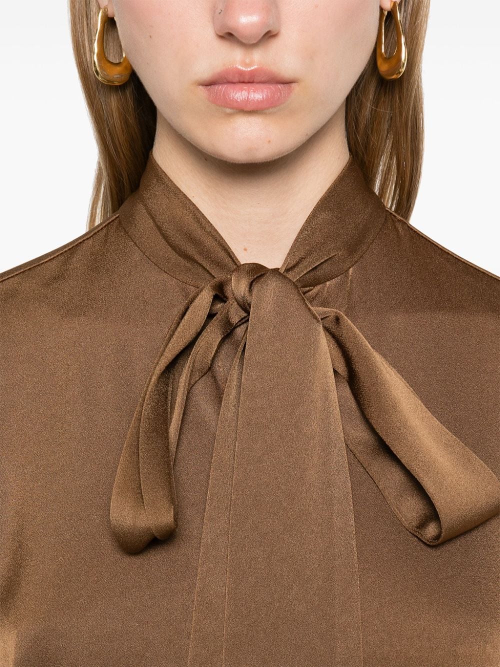 Shop Alex Perry Satin Shirt In Brown