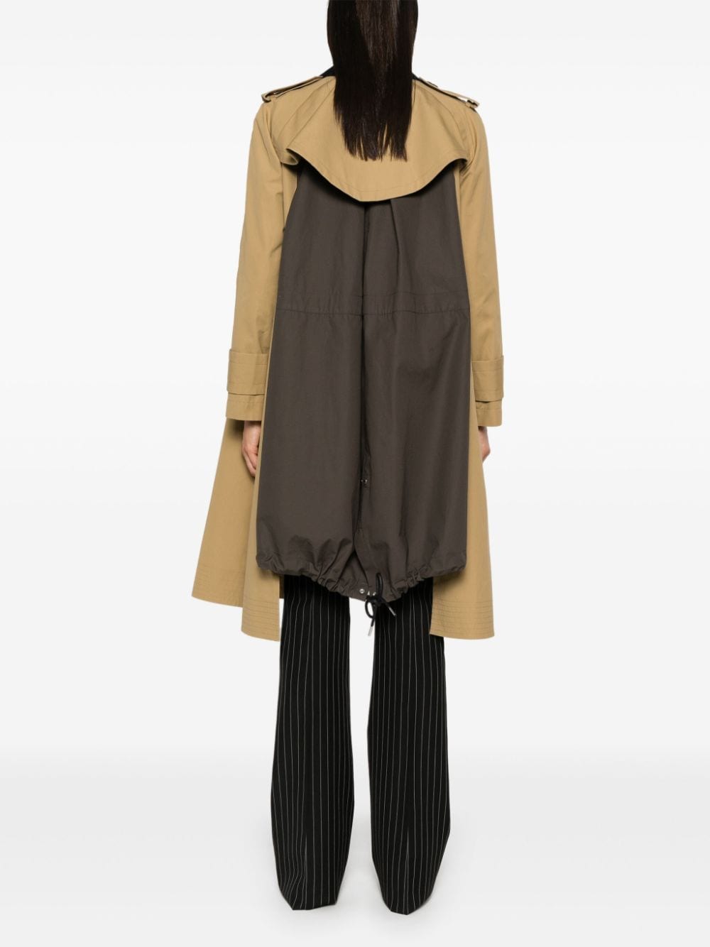 Shop Sacai Panel-detailed Trench Coat In Brown