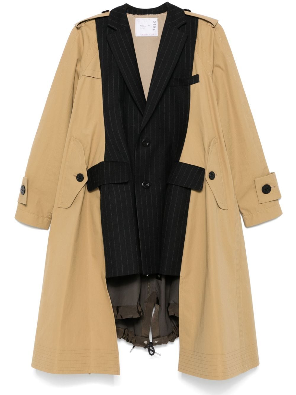 Shop Sacai Panel-detailed Trench Coat In Brown