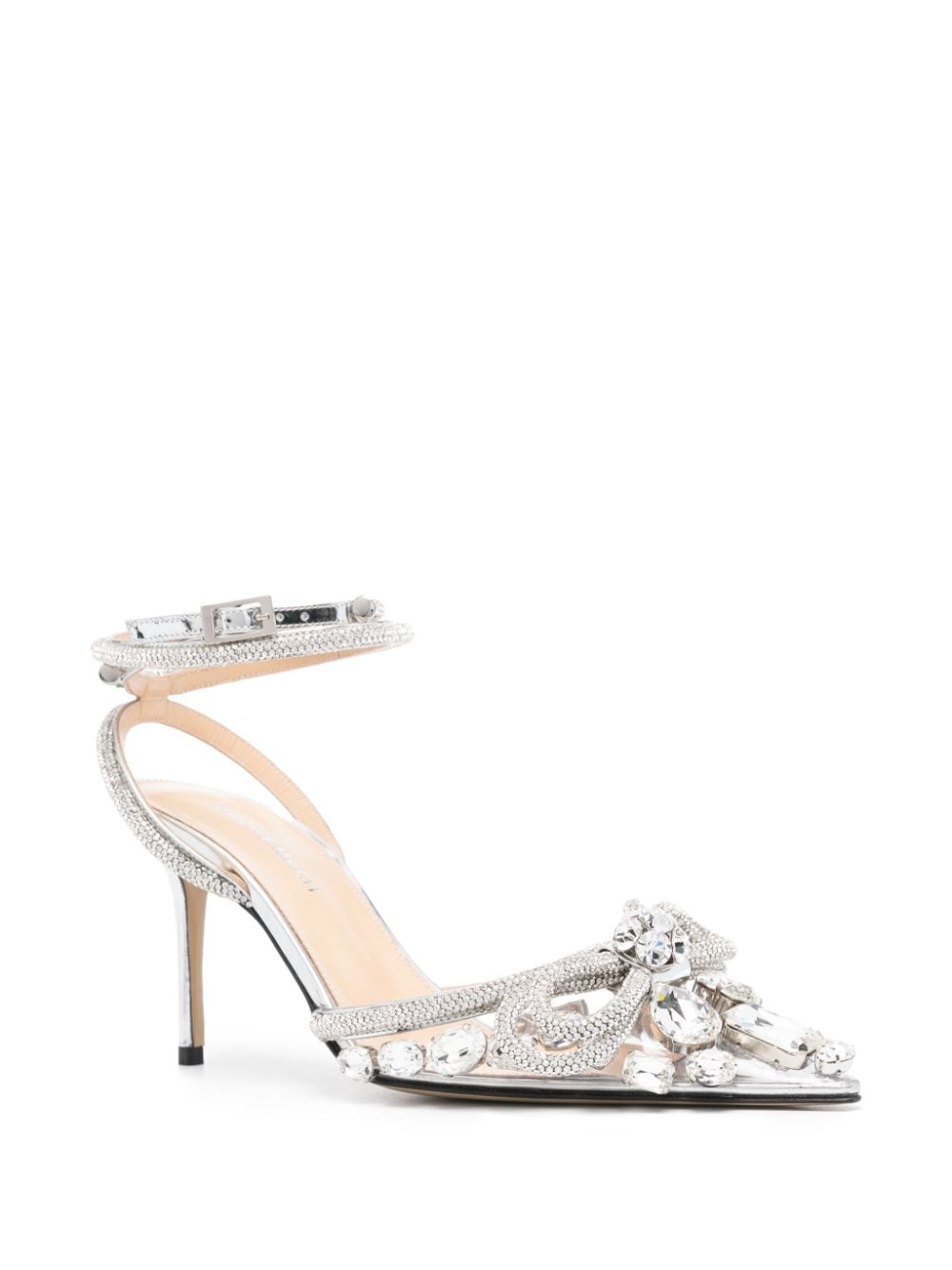 MACH & MACH 80mm crystal-embellished pumps - Zilver