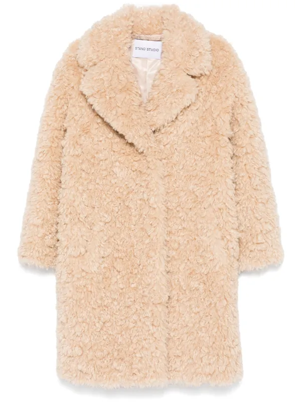 Stand Faux fur coat 'Camille Cocoon' Beige Woman – MAXIMILIAN.it