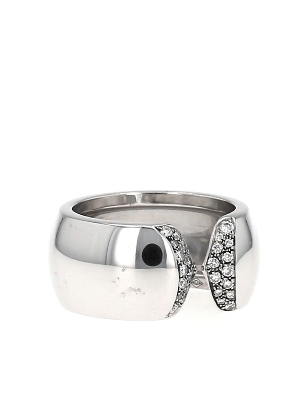 Pre-owned Cartier 2000s  18kt White Gold C De  Diamond Ring In 银色