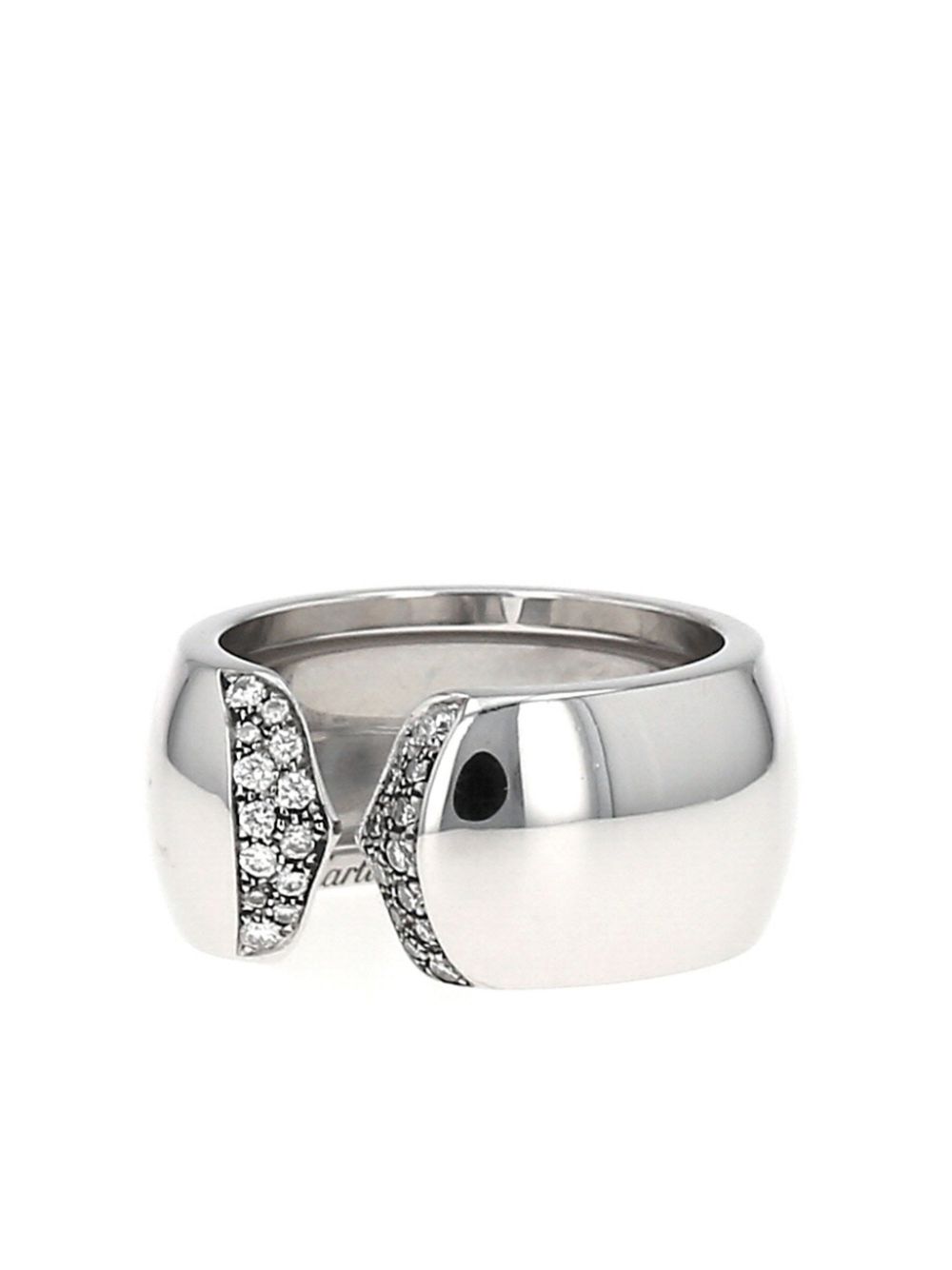 Pre-owned Cartier 2000s  18kt White Gold C De  Diamond Ring In 银色