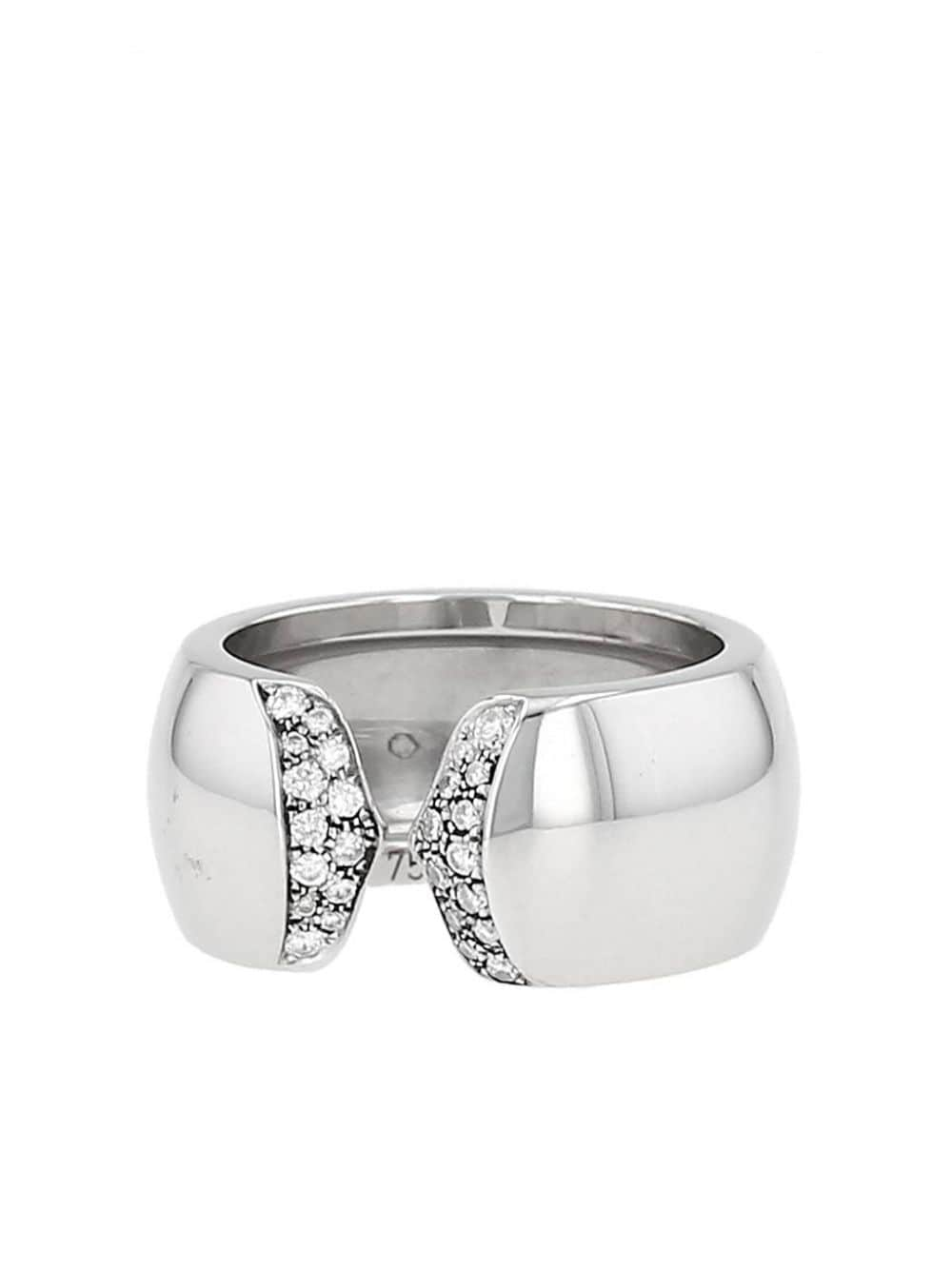 Pre-owned Cartier 2000s  18kt White Gold C De  Diamond Ring In 银色