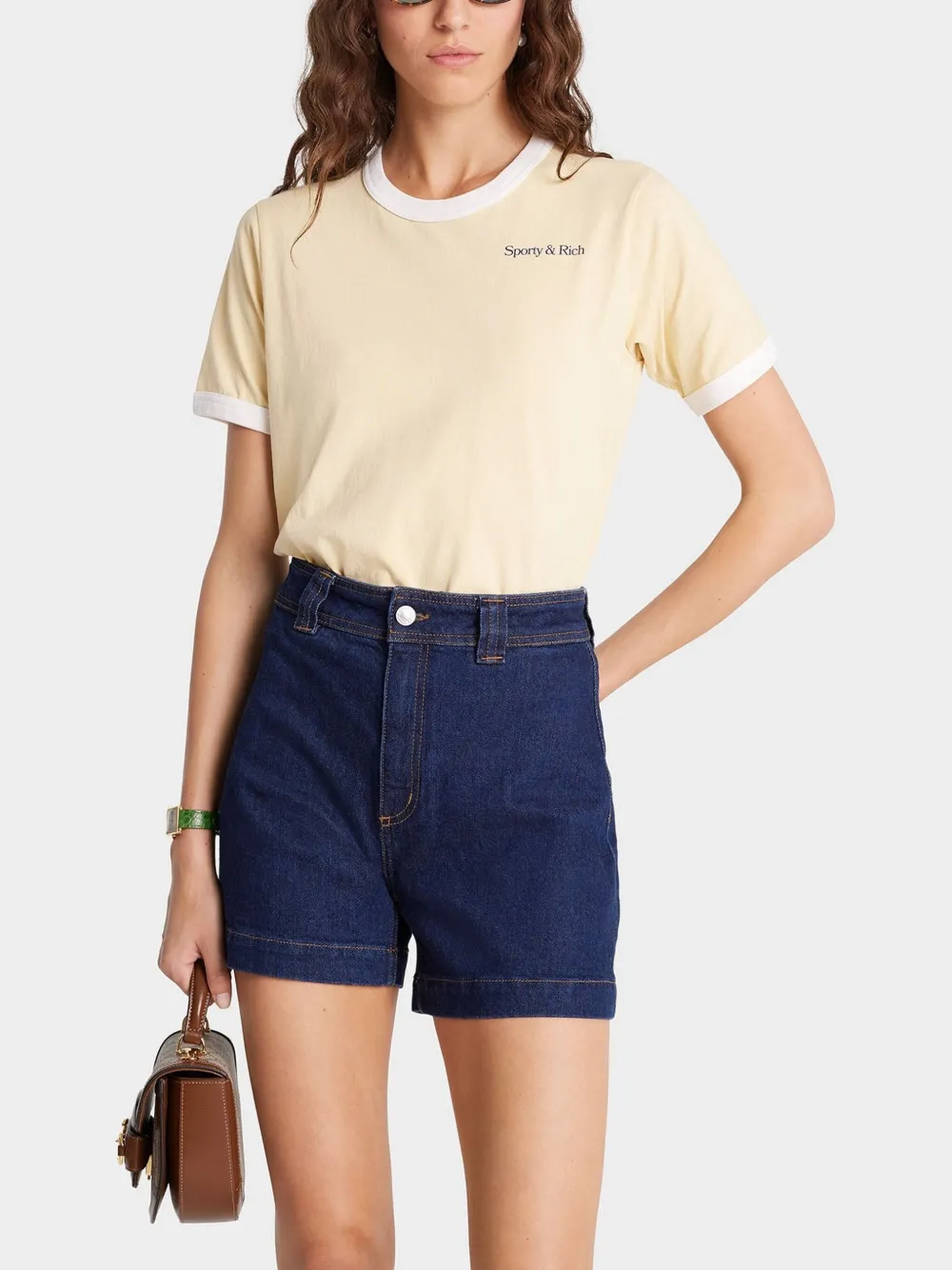 Sporty & Rich T-shirt met logoprint Beige