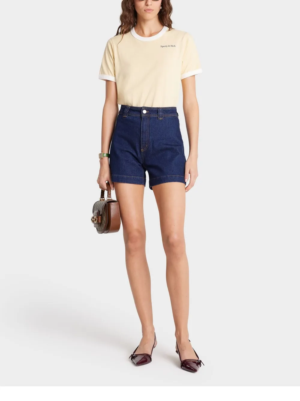 Sporty & Rich T-shirt met logoprint Beige