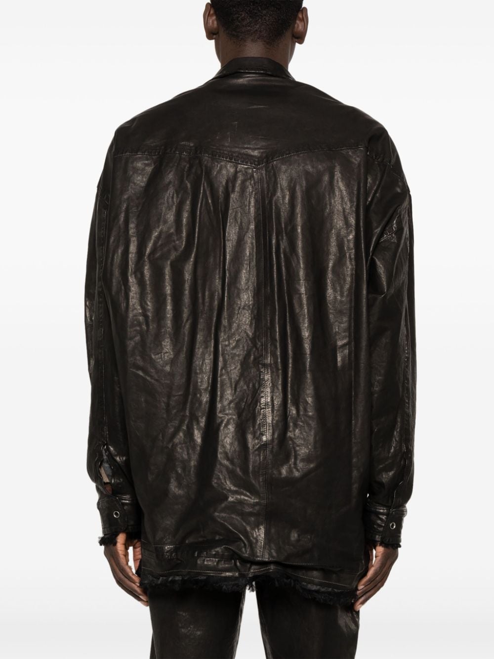 Shop Miharayasuhiro Leather Shirt In Black