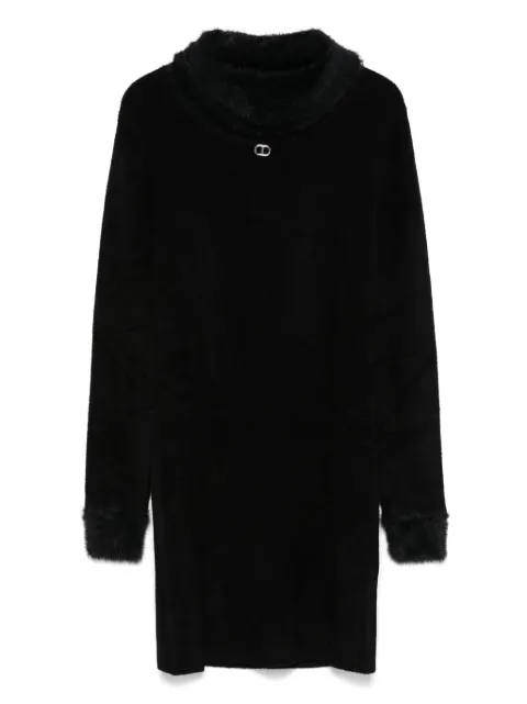 TWINSET Kids Gestricktes Kleid mit Faux-Fur-Besatz